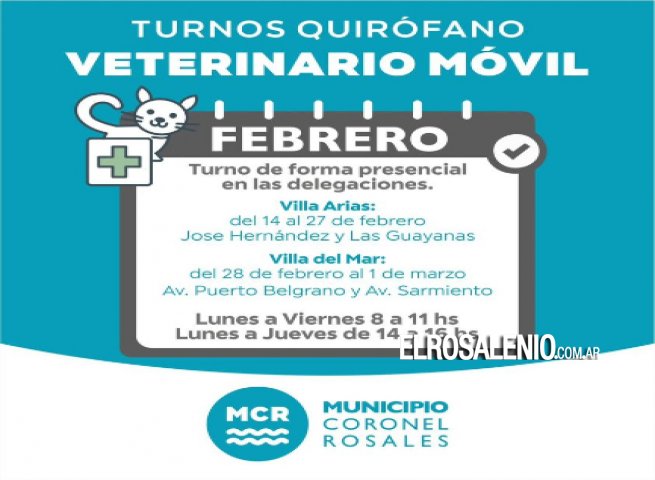 Hasta el 1 de marzo el móvil de castración recorre Villa Arias y Villa del Mar