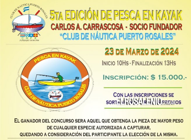 Se viene la 5ta edición del concurso de pesca en Kayak