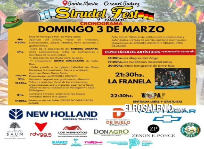 Hoy llega la 9ª Strudel Fest: el desafío del strudel de 70 metros