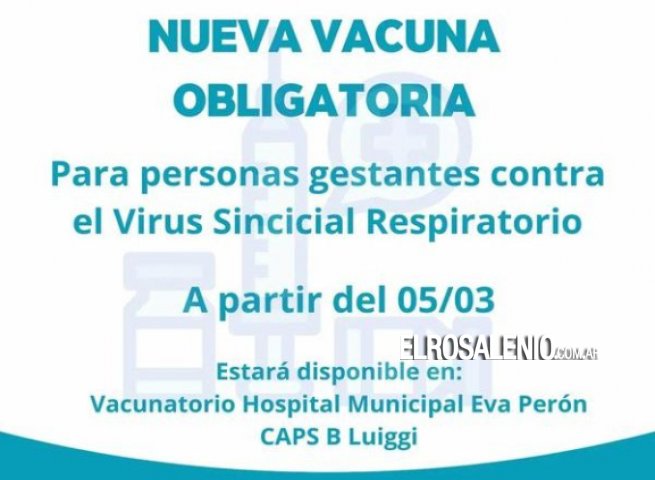 Comenzó hoy vacunación obligatoria contra VSR para embarazadas