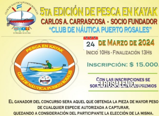 Se reprogramó la 5ta edición del concurso de pesca en Kayak