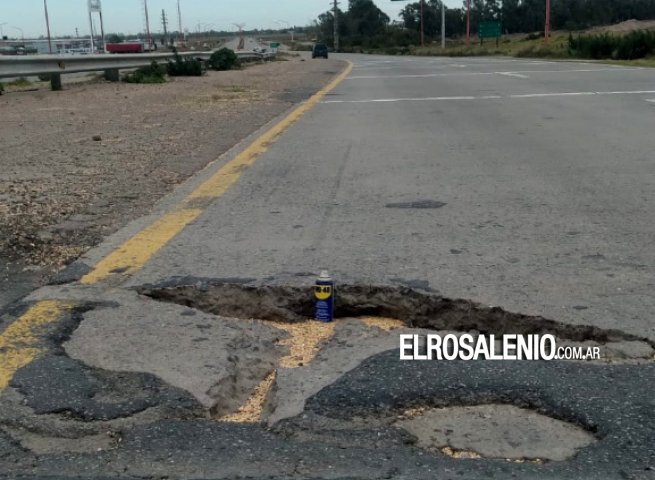 Cada vez más roturas sin reparación en la autopista de Ruta 3