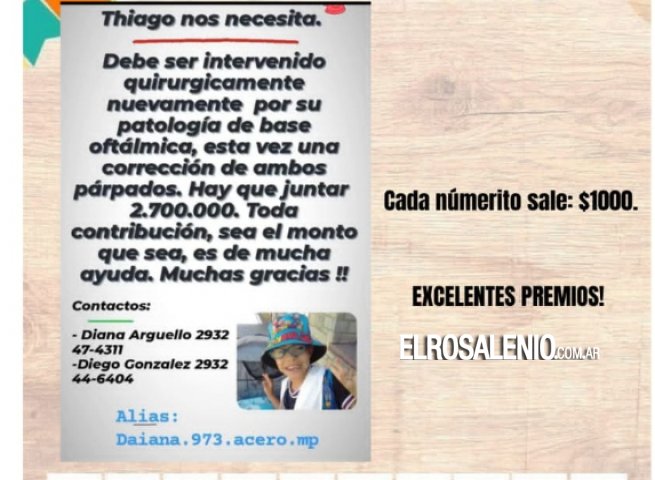 Campaña solidaria para operar de los párpados a un nene de 9 años