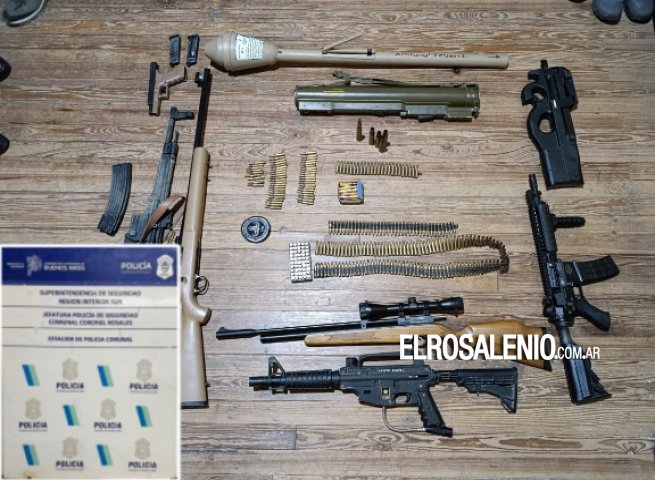 Realizaron allanamiento por el hurto de un auto y también encontraron armas de guerra