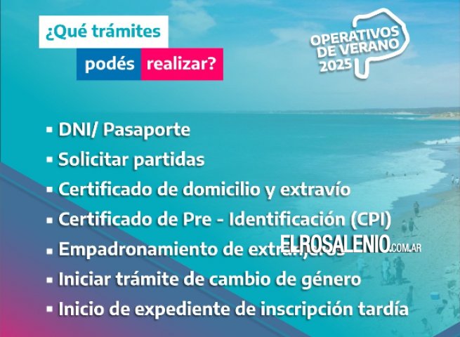 Habrá nuevos operativos de confección de DNI en Villa Arias, Bajo Hondo y Pehuen Co