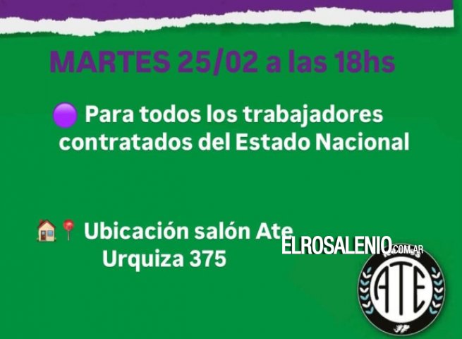 ATE brindará asesoramiento a trabajadores contratados que serán evaluados