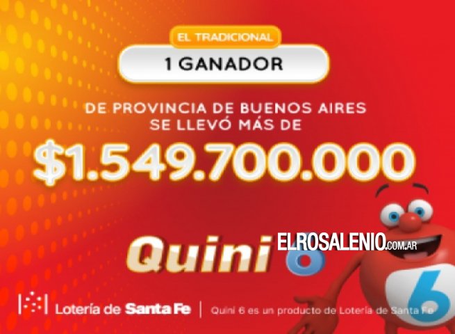 Coronel Suárez: un apostador se llevó más de 1500 millones de pesos en el Quini 6