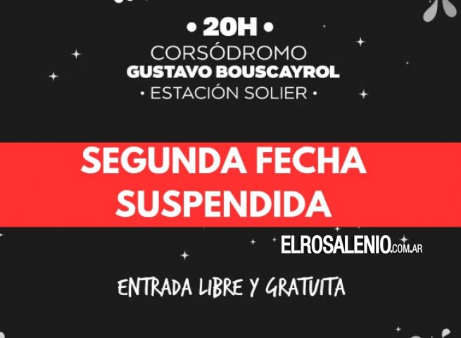 Suspendieron los corsos de este domingo por pronóstico de lluvia