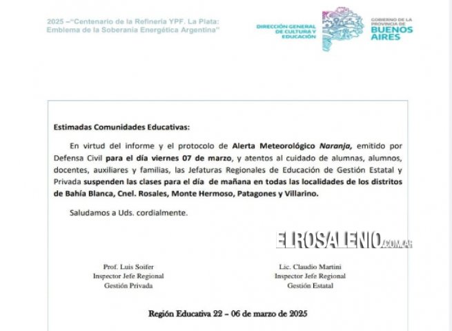 Suspenden las clases en varios distritos por alerta meteorológica naranja