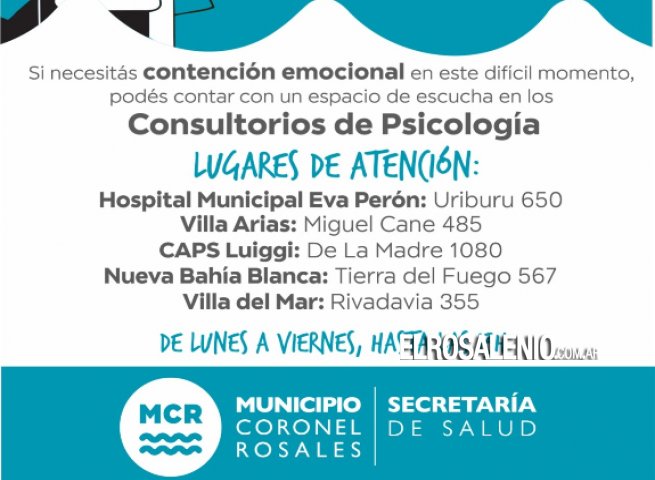 El Municipio brinda apoyo psicológico a las familias afectadas por el temporal