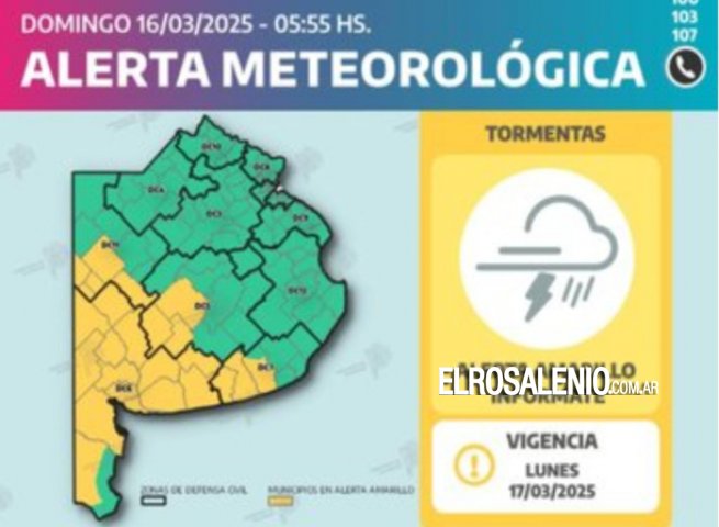 Alerta por tormentas en nuestra zona. B.Blanca suspende actividades desde las 14 horas