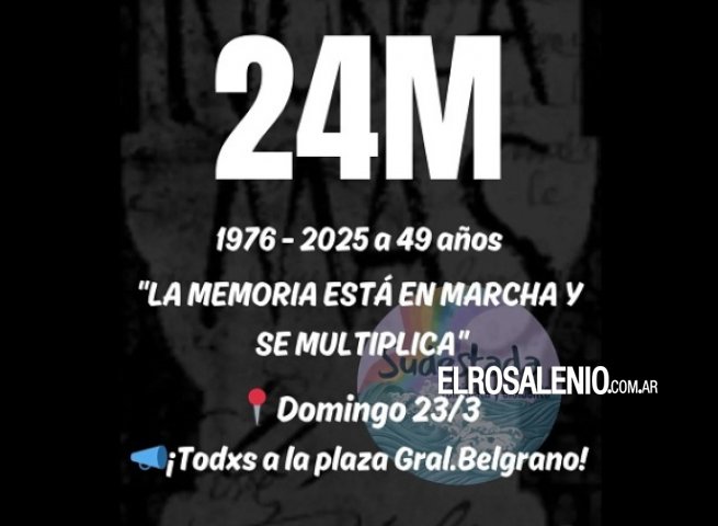 Convocan a Plaza Belgrano por el Día de la Memoria para este 23 de marzo