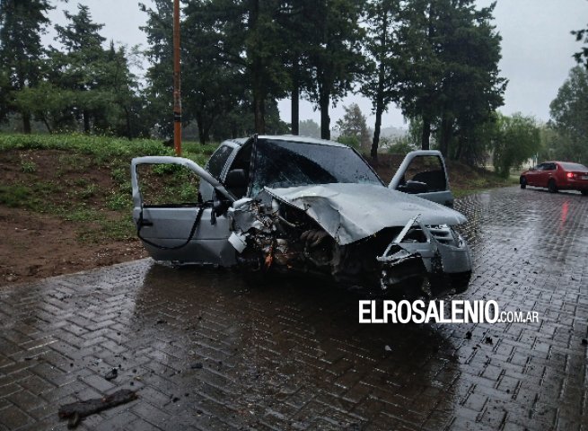Accidente en el Parque San Martín: un auto chocó contra un árbol