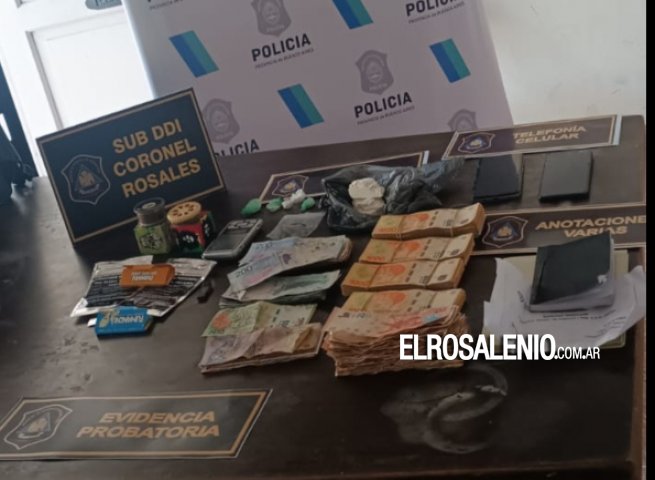 Secuestran auto mellizo, cocaína, marihuana, dinero y un chaleco policial