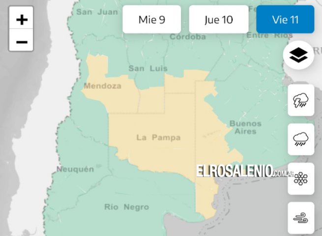 Emitieron Alerta Amarillo por tormentas para el viernes