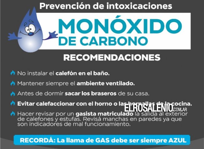 Recomendaciones para prevenir intoxicaciones con monóxido de carbono