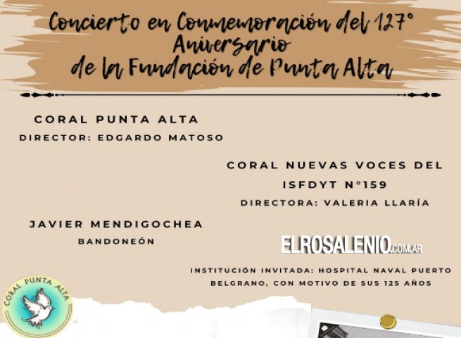 Actividades musicales por el 127 Aniversario de Punta Alta