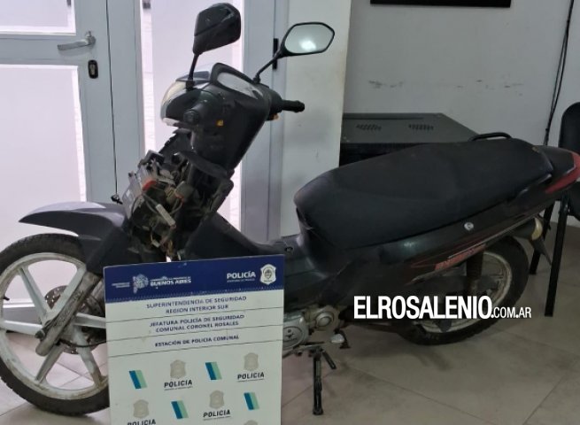 Recuperan una moto robada y aprehenden a un joven por agredir a su madre