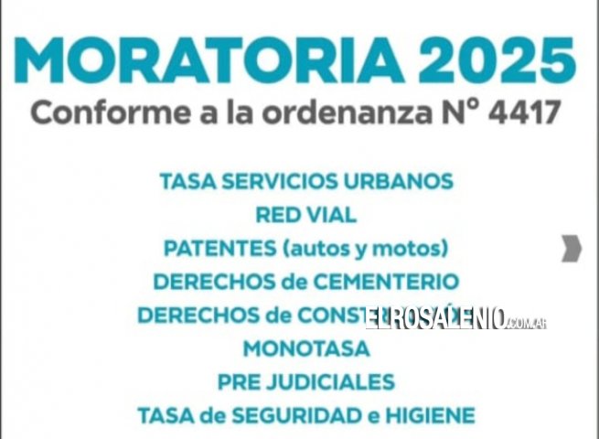 El Municipio lanzó la moratoria 2025 para regularizar deudas de tasas municipales