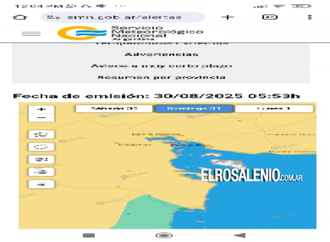 Alerta amarillo por lluvias para la tarde del domingo y la mañana del lunes