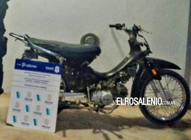 Menor de 17 años aprehendido por una moto con numeración de chasis suprimida