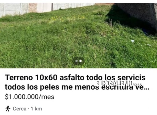 Denunció que ofrecían su terreno para vender por redes sociales