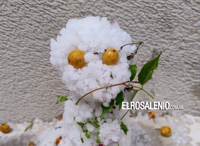 Fuerte granizada cayó este mediodía en Punta Alta, luego de pasar por Pehuen Co