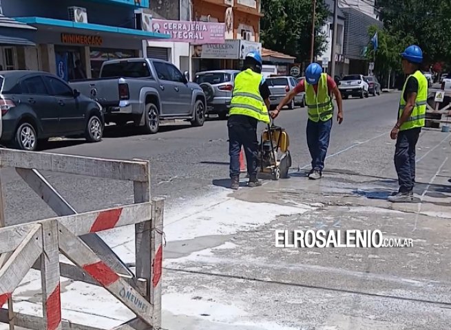 Iniciaron las obras de reparación en la colectora principal de calle Irigoyen