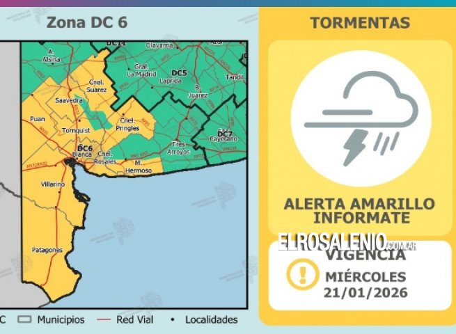 Alerta meteorológicos amarillos para esta noche y el jueves a la tarde
