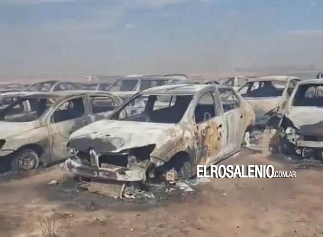Así quedaron los autos afectados en el incendio de la caminera