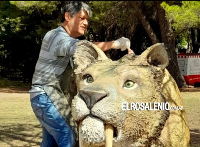 Pehuen Co: restauraron los ejemplares de la megafauna en Plaza Carrasco