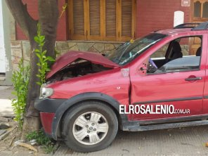 Perdió el control del auto y terminó contra un árbol