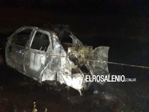 Ruta 3: Dos personas murieron por el vuelco e incendio de un auto