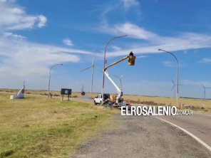 Realizaron el mantenimiento de la iluminación en el acceso a Pehuen