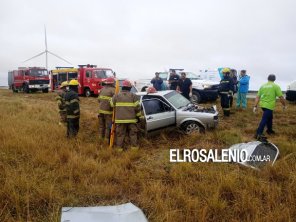 Se despistó un auto en la ruta 3