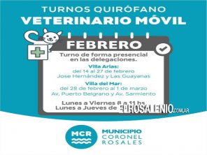 Hasta el 1 de marzo el móvil de castración recorre Villa Arias y Villa del Mar