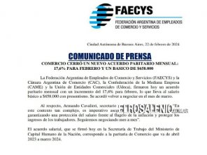 Nuevo aumento para Empleados de Comercio