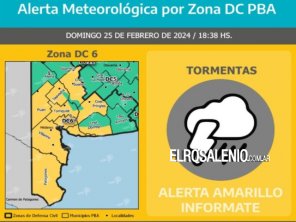 El Servicio Meteorológico emitió un alerta para nuestra zona
