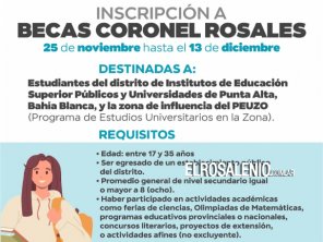 Sigue abierta la inscripción para las Becas Coronel Rosales