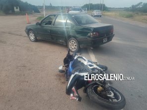  Un motociclista herido en un choque en la Ruta 229, a metros del puesto de Policía Vial