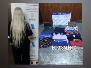 Aprehendida por hurto de prendas en comercio local y allanamiento positivo