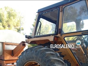 Le mojaron el auto con el regador y reaccionó rompiendo los vidrios de un tractor