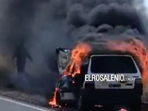 Incendio en Ruta 249: vehículo quedó totalmente destruido