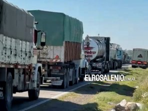 Larga fila de camiones generó grandes demoras en la Autovía de la Ruta 3