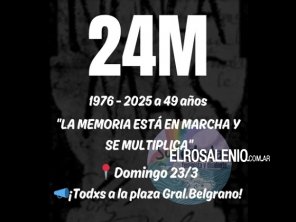 Convocan a Plaza Belgrano por el Día de la Memoria para este 23 de marzo