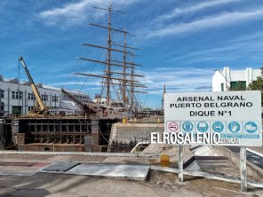 La Fragata Libertad continúa su alistamiento en el Dique N°1 del Arsenal Naval