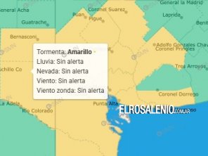 Alerta Amarilla por tormentas fuertes para el martes a la tarde
