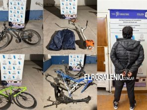 En un allanamiento, secuestraron bicicletas, cuadros de motos y herramientas robadas