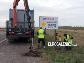 Colocan cartel de estrellas amarillas en el peligroso cruce de Ruta 3 y Ruta 3 Vieja