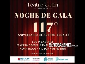 Noche de gala en el Colón por el 117° aniversario de Puerto Rosales
